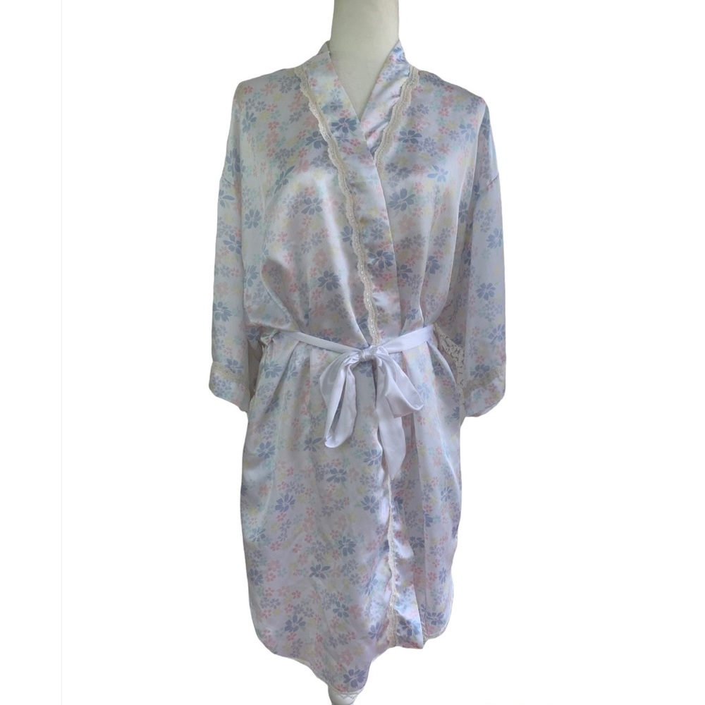 Vintage Carole Hochman Short Satin Robe